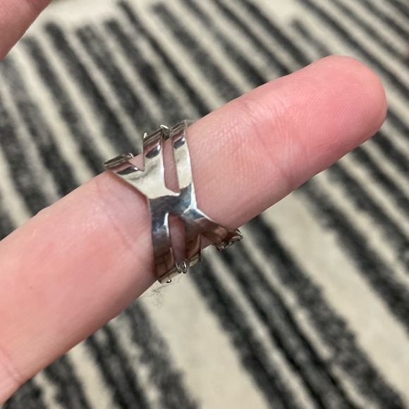 Silver 3 Tiered Stone Ring - Picture 4 of 4